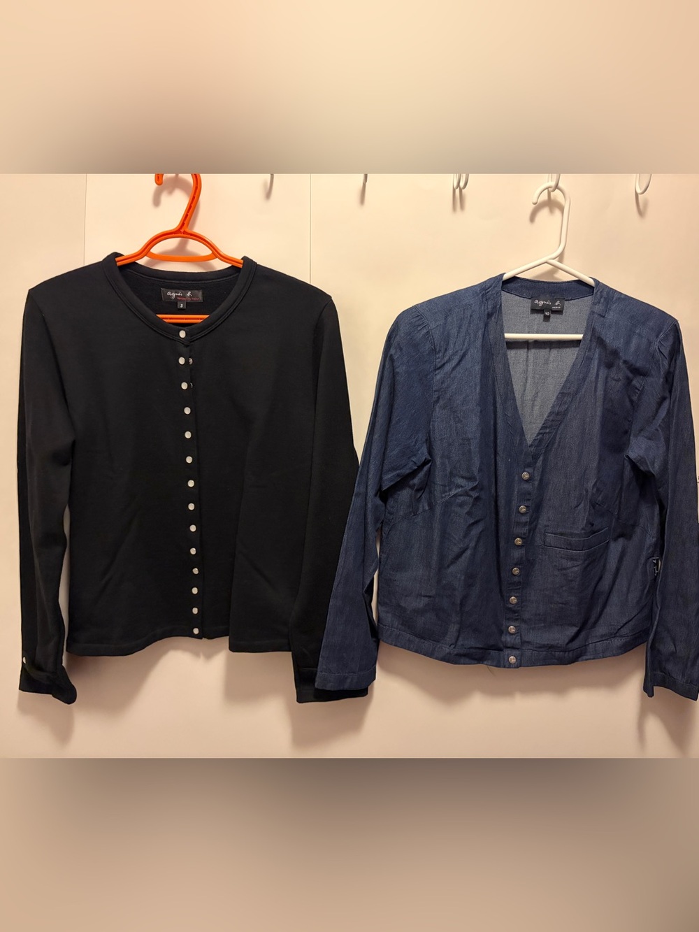 Agnes B Women Cotton and Denim Cardigans – Two Items